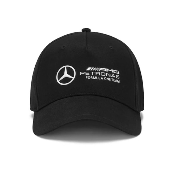 NWT Mercedes AMG Petronas F1 Logo Cap Baseball Hat Black Marriott Logo OS - Picture 1 of 11